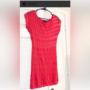 Bebe hot pink crochet dress